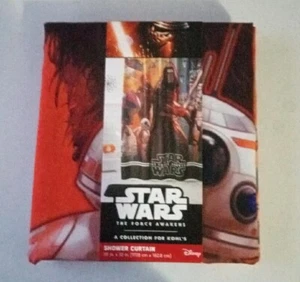 NEW STAR WARS The Force Awakens FABRIC SHOWER CURTAIN 70 X 72" DISNEY - Picture 1 of 4