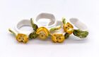 4er Set Vintage Porcelain Napkin Ring „Yellow Orchid“ Fine Bone China 4 CM