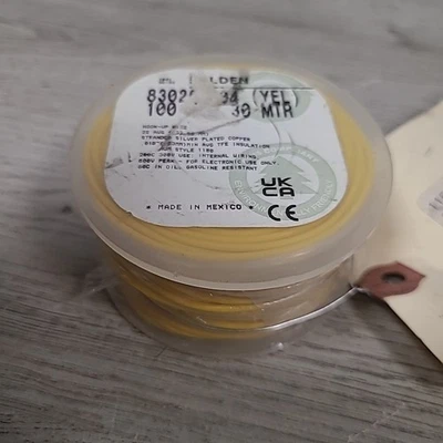 Cable de conexión Belden 8302 22 AWG 19SPC 200C 300V 1180 amarillo 100 pies NUEVO Foto 1 de 4