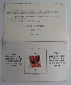 GB KGVI 5s.   Thirkell A5?   + Carta de pieza Waterlow & Sons Limited 1954 - Imagen 1 de 2