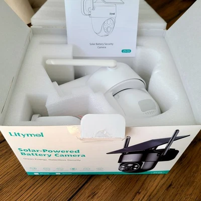 Litymol Solar-Powered Battery Camera WHITE Mod. ZY-C9 2K HD Audio AI Analysis - Image 1 of 4