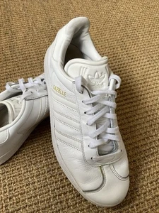 Adidas Gazelle Trainers UK 5 White Leather Good Condition - Picture 1 of 10