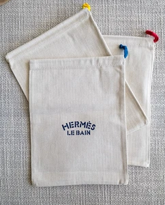 HERMÈS LE BAIN Kosmetiktasche Kulturbeutel Twill Canvas beige Druck Farben SET x3 - Bild 1 von 10