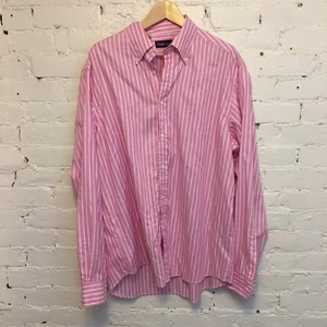 Ralph Lauren Púrpura Etiqueta Hombre Camisa Algodón Rosa Blanco Rayas Talla XL - Imagen 1 de 6