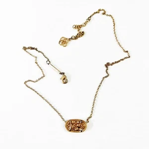 Kendra Scott Elisa Copper Druzy Necklace with Rose Gold - Picture 1 of 6