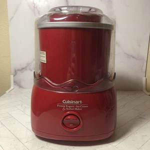Cuisinart Frozen Yogurt Ice Cream & Sorbet Maker  Model ICE-20R Red 1.5 Quart - Picture 1 of 21