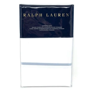 RALPH LAUREN Palmer Percale Cotton Standard Sham (1) Oxford Blue / White NIP NWT - Picture 1 of 8
