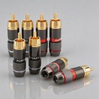 8pcs HiFi RCA Plug Gold Plated 6mm Male Double Self-Locking Lotus Wire Connector