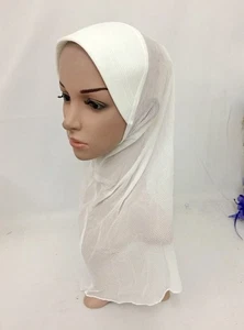 New Muslim Hijabs Shawl Cap Women Solid Color Ramadan Scarf Player Wrap Hijabs - Picture 1 of 9