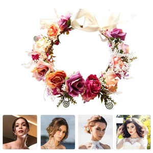 Ghirlanda Artificiale Copricapo Matrimonio Corona Sposa Fascia per Donna Fiore - Foto 1 di 12