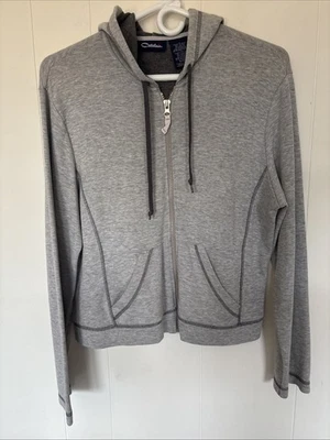 Sudadera con capucha gris talla pequeña con cremallera para mujer Foto 1 de 3