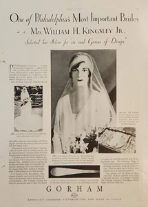 1929 The Gorham Sterling Company Vintage Ad Mrs William H Kingsley Jr - Picture 1 of 1
