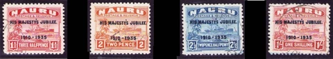 Nauru,  KING GEORGE V, SILVER JUBILEE,  Set of 4 Used Cover