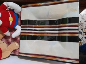 quadratischer Teller Mittelstück Vintage Muranoglas J&J Kunstgläser 37x37 cm - Bild 1 von 5