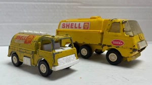 Tonka Pressed Steel Yellow Tankwagon & TootsieToys DieCast Yellow Shell Tanker - Picture 1 of 13