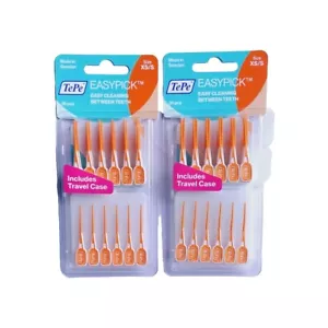 2 x 36 Tepe Easypick packs Orange XS/S 72 Picks Tooth picks Floss Made in Sweden - Picture 1 of 9