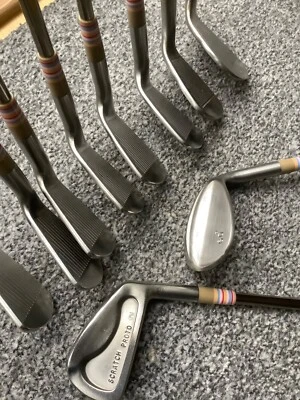 Ultra rare set of Don White Grind Scratch Golf Irons, 4-PW + 3 DW ground wedges - Image 1 of 4