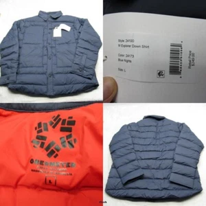 Obermeyer Explorer Down Shirt Jacket Mens Large Blue Waterproof Puffer $249 NEW - Picture 1 of 15