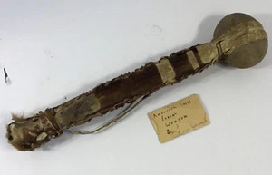 Rare Native American Deer Hide Hard  Stone Mallet Wampum - Picture 1 of 7