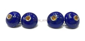 Natürlich Lapislazuli & Citrin Edelstein Mit 925 Sterling Silber #2281 - Bild 1 von 3