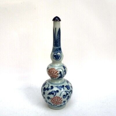 Collection Chinese Old Blue-and-white Porcelain Flower Snuff Bottle Decoration • 33.90£