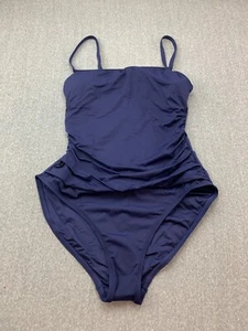 La Blanca Island Goddess One Piece Swimsuit Womens Size 12 Indigo Blue Silky - Picture 1 of 13