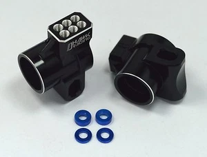 Cubo trasero de aluminio negro para Team Associated RC10 B6 B6D 91697 Dhawk Racing - Imagen 1 de 5