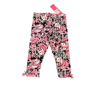 Lilly Pulitzer Girls Maia Legging Hibiscus Pink Black NWT Hangin with my Boo - Picture 1 of 3