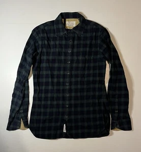 Rag & Bone Button-Down Plaid Navy Green Flannel Adult Size Small - Picture 1 of 9