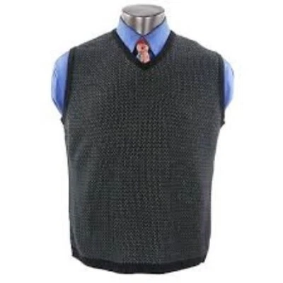 Men's Pierre Cardin Sweater Vest Black & Gray Pattern Sz XL - Image 1 of 4