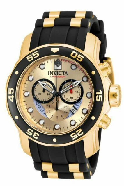 Invicta 17566 Pro Diver Stainless Steel 18k Gold Ion-Plated Men's Watch - Gold / Black