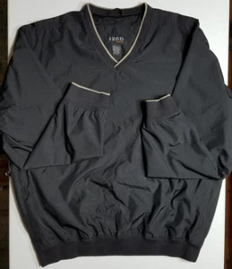 IZOD XFG Long Sleeve V-Neck Black Mesh Lined Golf Windbreaker Pullover Men's M - Picture 1 of 10