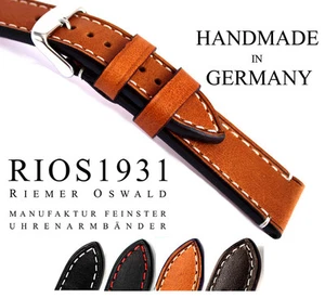 20 mm Made Germany RIOS1931 Retro Look Echtleder Uhr Fliegerarmband CR - Bild 1 von 11