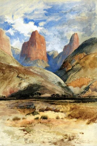 Impresión artística giclee Colburns Butte por Thomas Moran Western Museum envío gratis - Imagen 1 de 3
