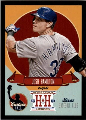 2013 Hometown Heroes Curtain Call Black #4 Josh Hamilton - NM-MT - Image 1 of 2