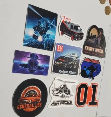 RARO LOTE DE 9 PEGATINAS DUQUES DE HAZZARD AIRWOLF BLUE THUNDER EQUIPO A RARO AÑOS 80 Foto 1 de 4