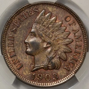 1903 Indian Cent CACG MS-61BN CAC - Picture 1 of 4