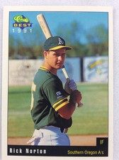 1991 Southern Oregon A's-Classic BEST Minor Lg Baseball Card-Rick Norton
