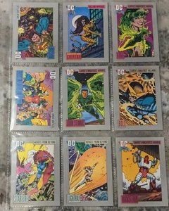 U.S. 1990s DC Comics Earth's Mightiest Heroes and Villains Trading Cards 9x lot - Picture 1 of 2