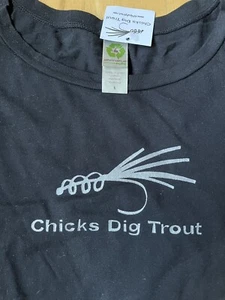 NWOT Women's Fly Fishing Shirt Black Large - Picture 1 of 4