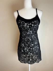 Vintage Victoria’s Secret Gold Label Black Night Dress S Small Silky Velvet - Picture 1 of 4