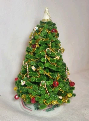 Dollhouse Miniature Beautiful Fully Decorated Christmas Tree w/Skirt 1:12 - Image 1 of 4