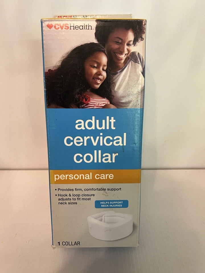 CVS Adult Adjustable Cervical Collar, One Size Fits All, New in Package - Imagem 1 de 1