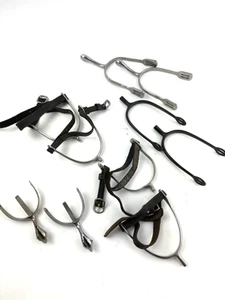 Lote Vintage (10) Espuelas Metal/Acero Inoxidable, Correas de Cuero Ajustables - Imagen 1 de 16