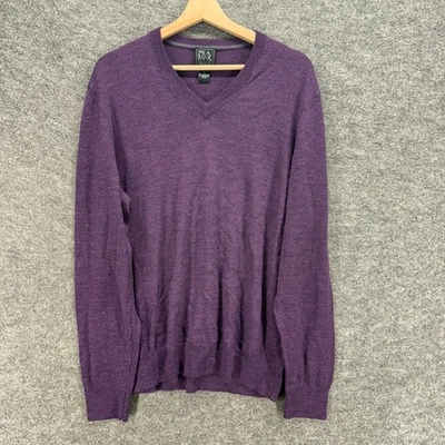 Jos. A. Банк свитер пуловер мужчин L большой фиолетовый трикотажа шерсти длинным рукавом v-образным вырезом - Изображение 1 из 4