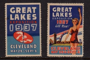 USA Werbe Briefmarken - 1937 Great Lakes Exposition, Cleveland - MH - Bild 1 von 1