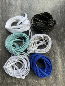 SHOE LACES BLACK&GOLD/WHITE&GOLD/WHITE&GREY/BLUE/WHITE/LIGHT BLUE&GREY ( 1 PAIR) - Picture 1 of 6