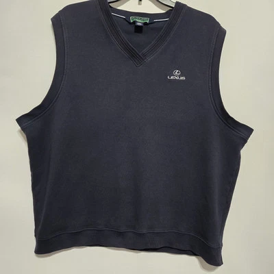 Lexus Golf Vest Men's Navy Size XL V-Neck Devon & Jones Sport 100% Pima Cotton - Image 1 of 4