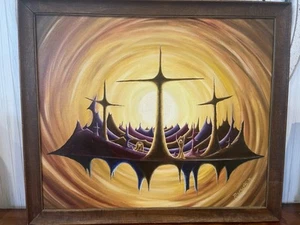 Oil Painting Ron Radoff 1976 Oil On Board Painting Signed Original - Picture 1 of 5
