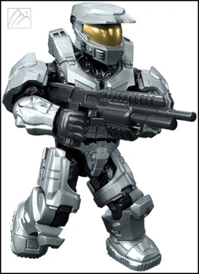 2020 HALO MEGA CONSTRUX BLOKS SILVER MARK-V SPARTAN FIGURE CLASH ON THE RING - Image 1 of 3